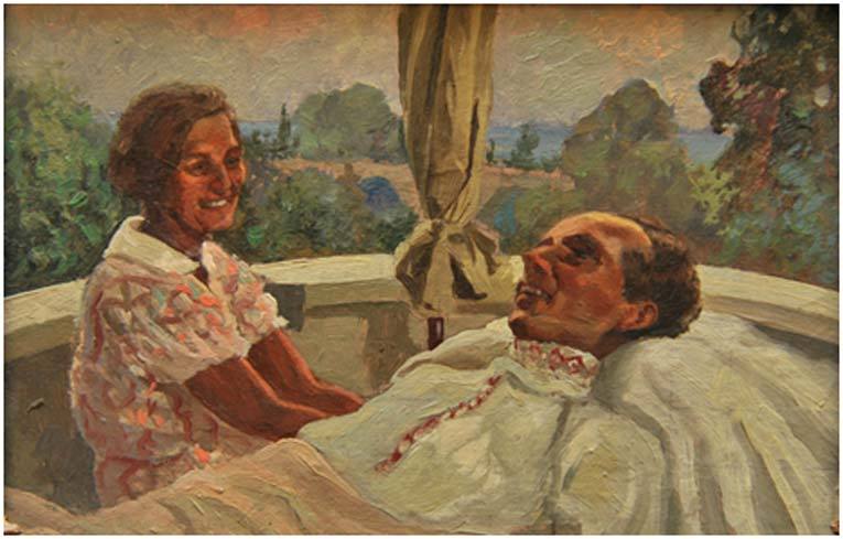 В.В. Махотин «Н. Островский с женой Р.П. Островской». Источник: museumpreod.ru