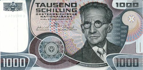 Шрёдингер на купюре. wikipedia