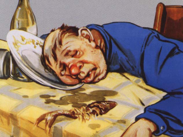 Советский антиалкогольный плакат, А. Мосин, 1958 год, фрагмент Советский антиалкогольный плакат, А. Мосин, 1958 год, фрагмент
