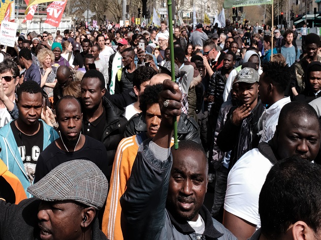 Protest against the panned law 'Asylum and Migration' in Paris