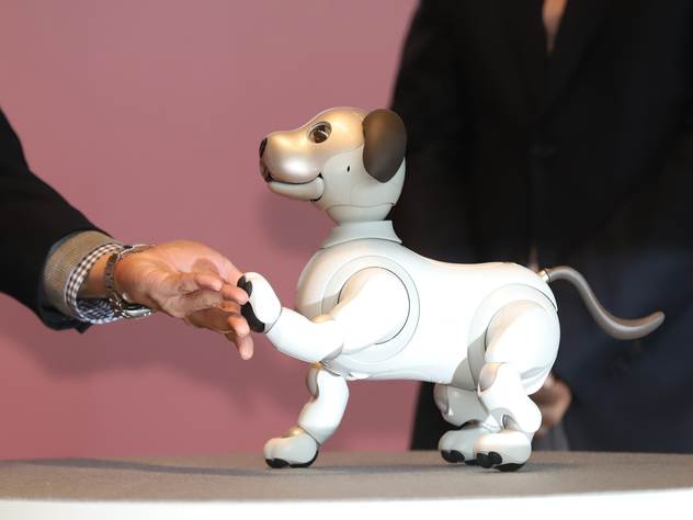 Launch ceremony for Sony’s robot dog Aibo ERS-1000