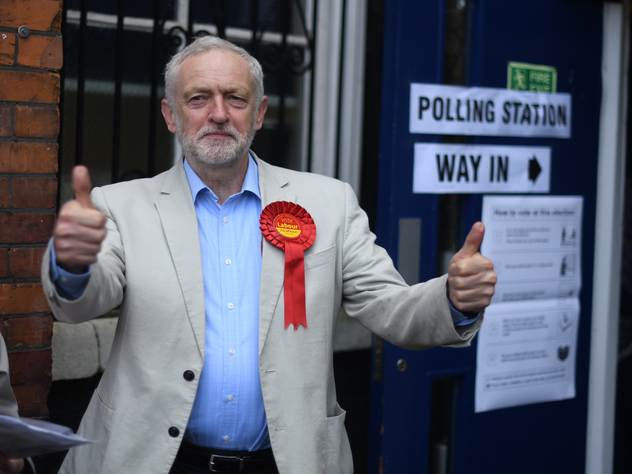 Jeremy Corbyn voting in the Local election