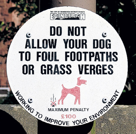 В Эдинбурге с выгулом собак очень строго. Если пёсик сделает кучку в неположенном месте, хозяину грозит штраф до 100 ф. ст.